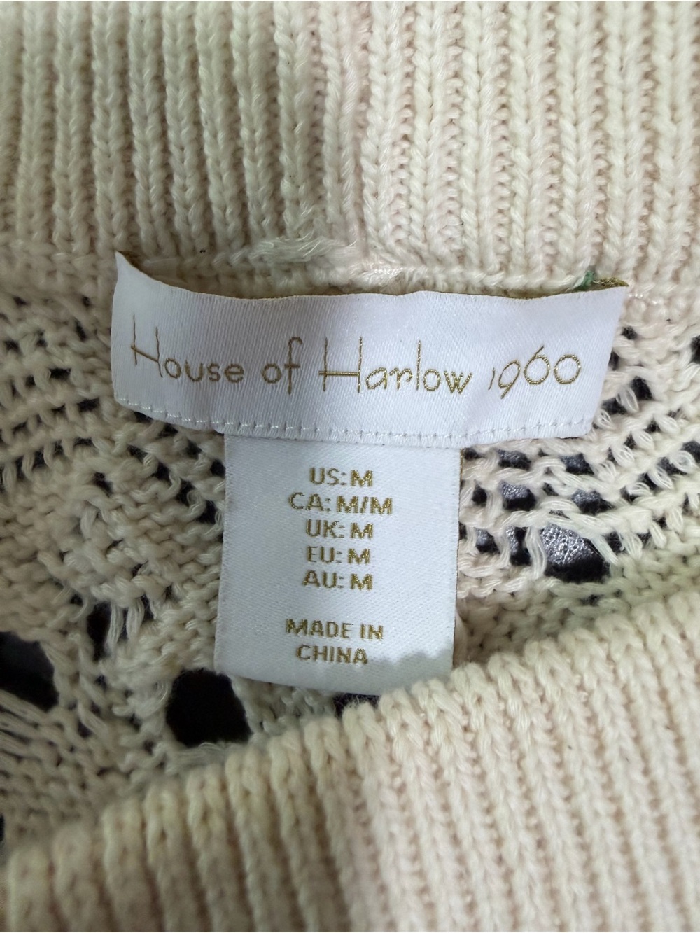 House of harlow 1960 crochet knit pants cream size medium - Picture 4 of 4